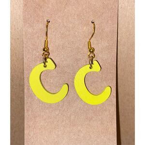 ☀️3/$9☀️ Letter “C” Earrings with Sterling Silver Hooks. (Yellow)